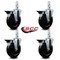 Service Caster 5'' Hard Rubber Wheel Swivel 3/4'' Square Stem Caster Set with Brake, 4PK SCC-SQ20S514-HRS-PLB-34-4 - alternate 3
